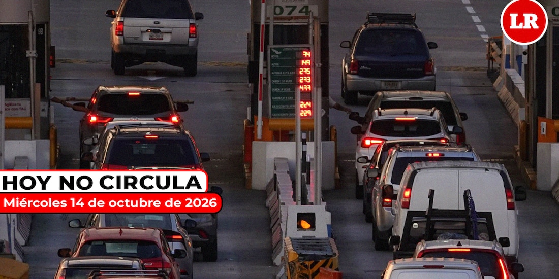 Te compartimos en La Razón cómo aplica el Hoy No Circula este miércoles 14 de octubre de 2026.