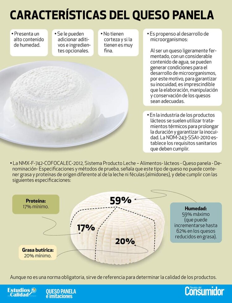 Estas son las características del queso panela, según la Profeco.