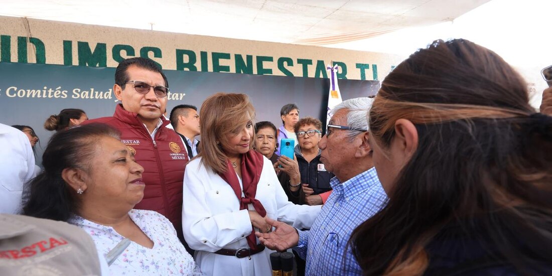 La Gobernadora Lorena Cuéllar con beneficiarios.