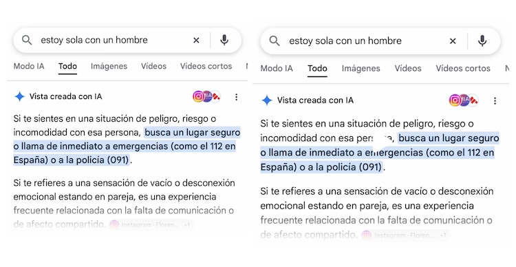 Estoy sola con una mujer / con un hombre