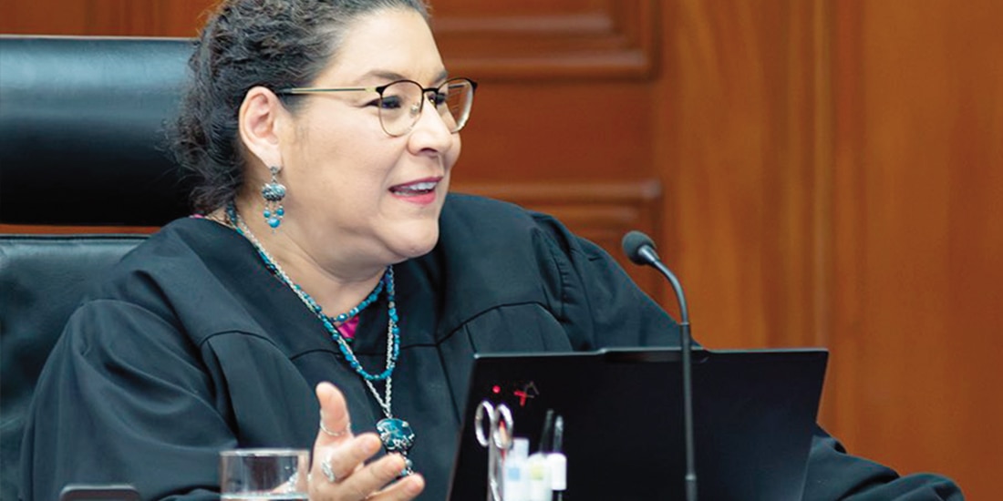 La integrante del máximo tribunal, ayer, en sesión del pleno.
