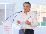 EL GOBERNADOR de Tamaulipas, Américo Villarreal, ayer al presidir la entrega del Programa de Vivienda del Bienestar.