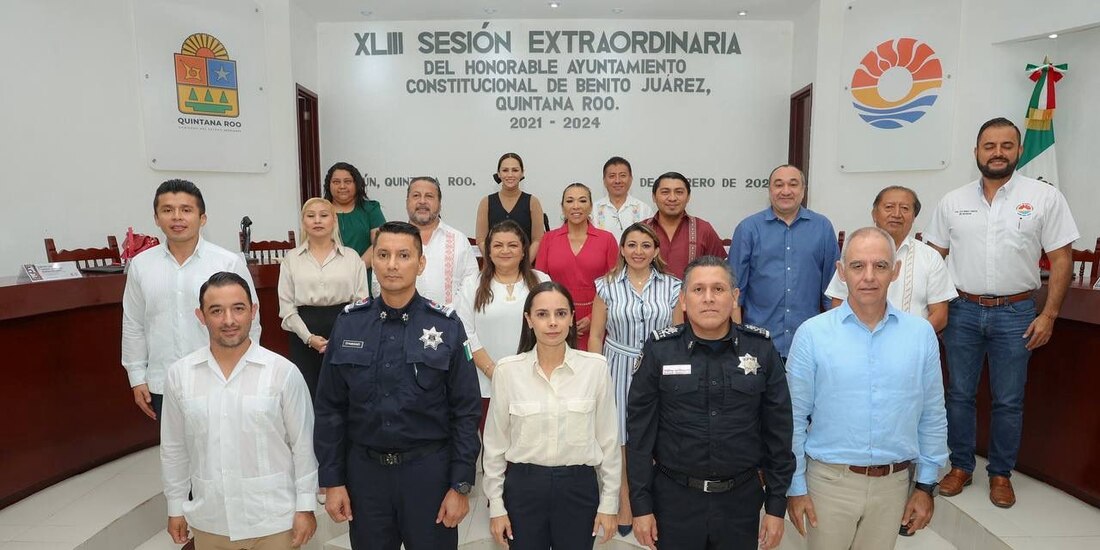 Autoridades en el municipio de Benito Juárez.
