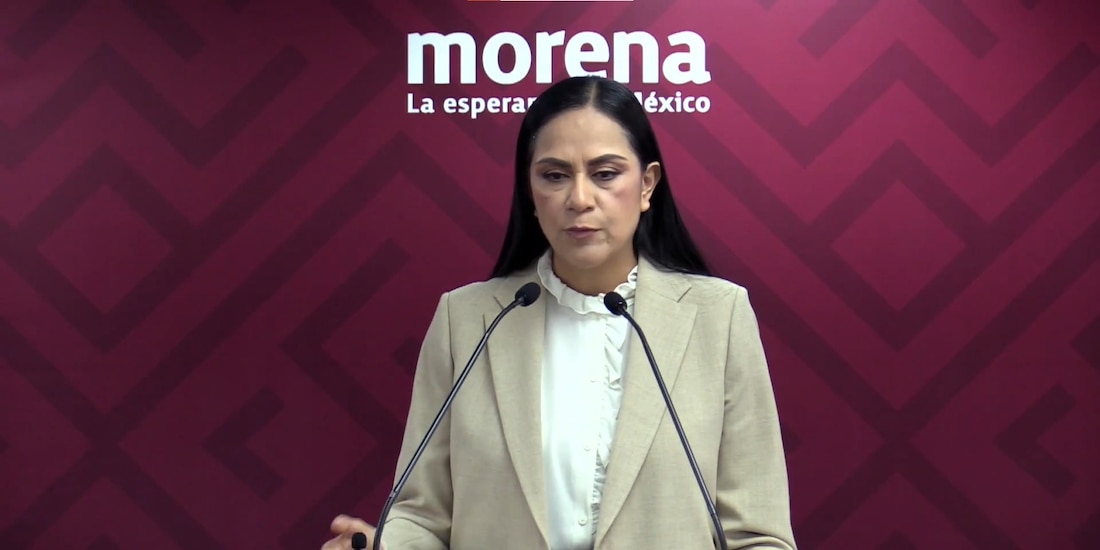 La lideresa nacional de Morena en conferencia de prensa este martes.