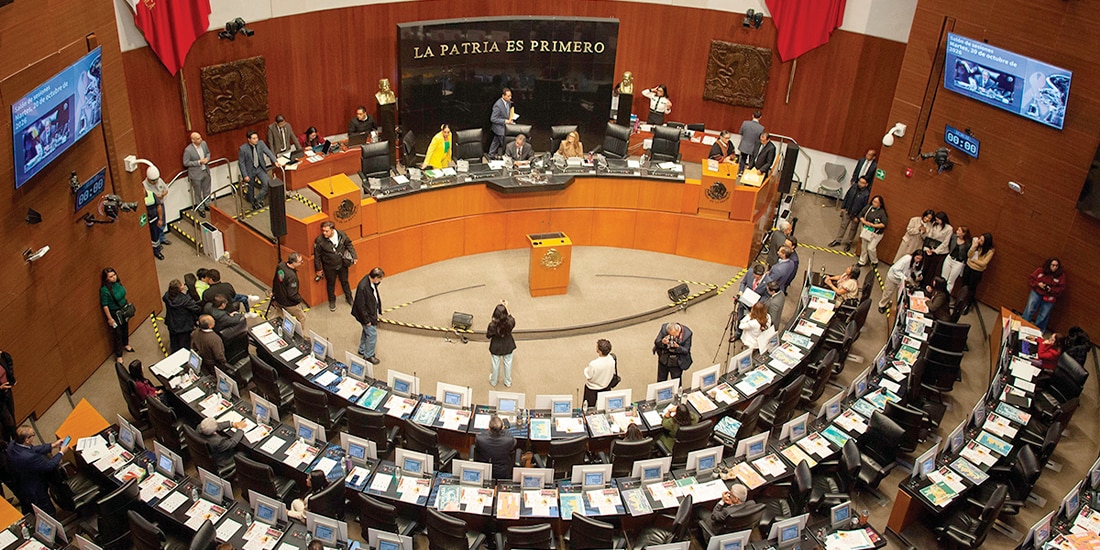 SESIÓN ordinaria del Senado de la República, ayer, durante la votación de la Ley de Economía Digital