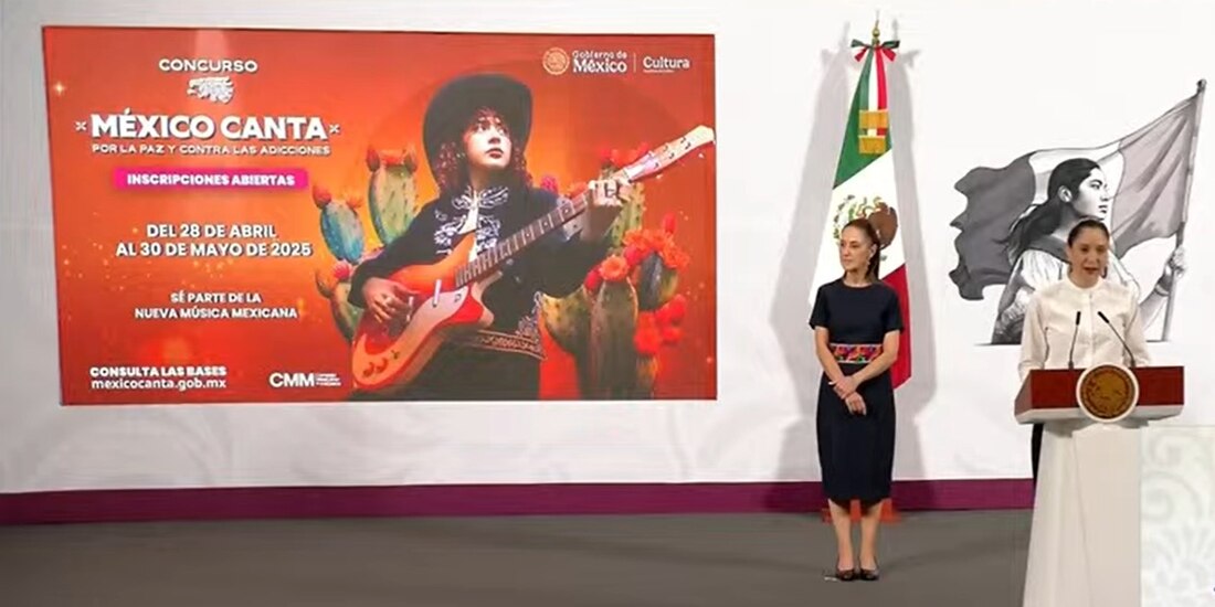 La secretaria de Cultura, Claudia Curiel de Icaza, en la Mañanera del Pueblo.