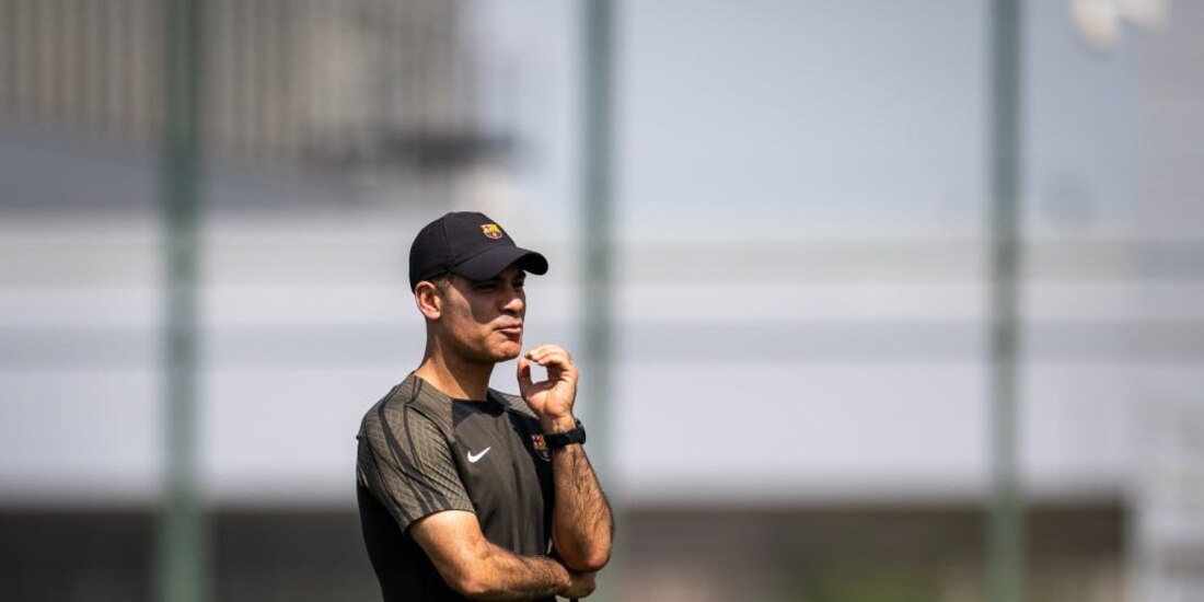 Rafa Márquez durante un entrenamiento del Barcelona B.