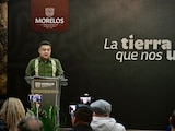 El titular de la Secretaría de Seguridad y Protección Ciudadana, Miguel Ángel Urrutia Lozano, en conferencia de prensa.