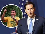Marco Rubio aclara que EU no ayudó a Flávio Bolsonaro (círculo) a salir de Brasil.
