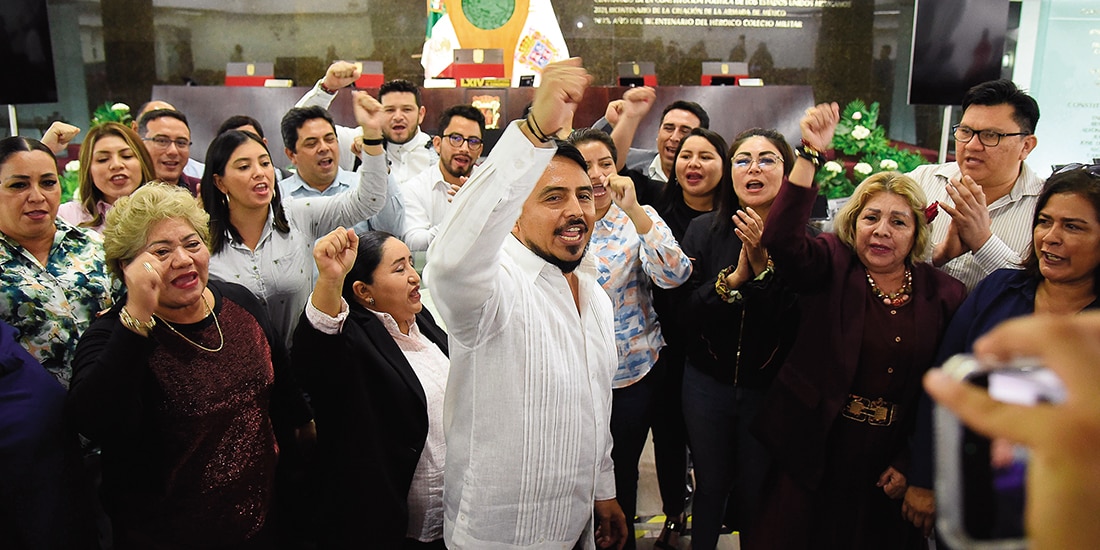 Diputados de la 4T, encabezados por Antonio Jiménez (c.), en imagen de septiembre de 2024.