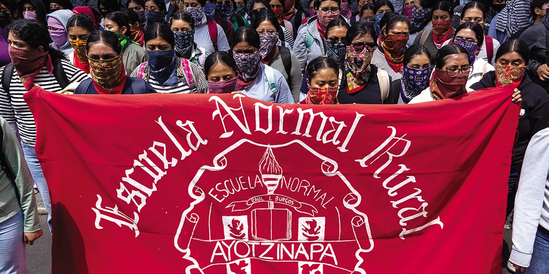 nuevas generaciones de la normal rural Isidro Burgos se suman al clamor de justicia.