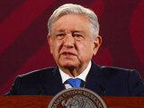 El Presidente de México, Andrés Manuel López Obrador, en su conferencia diaria matutina desde Palacio Nacional el 24 de marzo de 2023