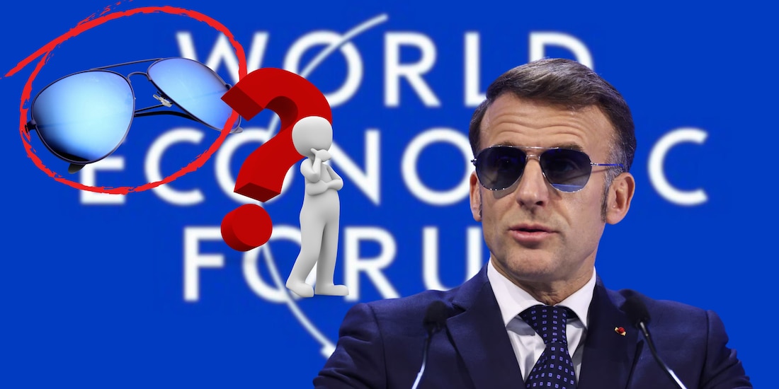 ¿Por qué Macron usó gafas de sol en Davos?