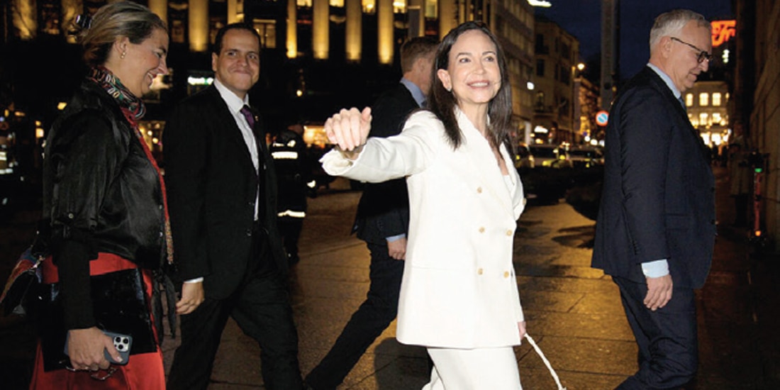 La ganadora del Premio Nobel de la Paz, María Corina Machado, el 11 de diciembre de 2025.