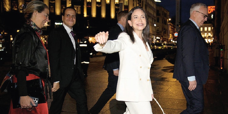 La ganadora del Premio Nobel de la Paz, María Corina Machado, el 11 de diciembre de 2025.