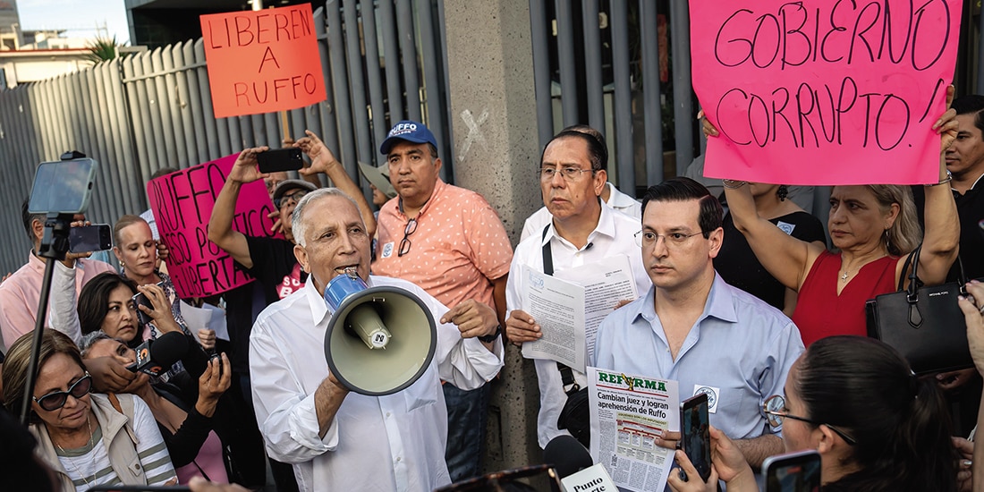 Manifestación afuera de la FGR de Tijuana, el pasado lunes 20 de julio.