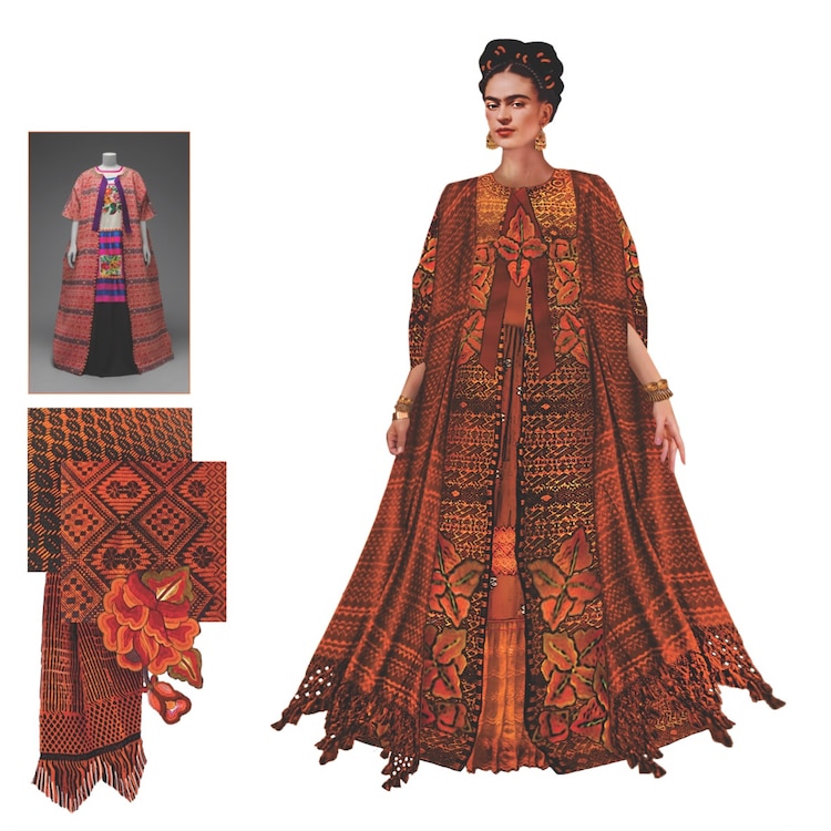 La vestuarista Eloise Kazan se inspira en lienzos como El venado herido y en la prótesis de la artista, por ejemplo.