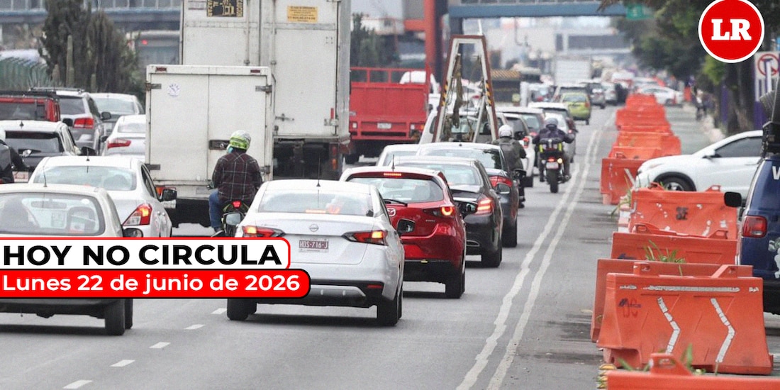 Consulta cómo aplica el Hoy No Circula para este lunes 22 de junio de 2026 en la Zona Metropolitana del Valle de México.