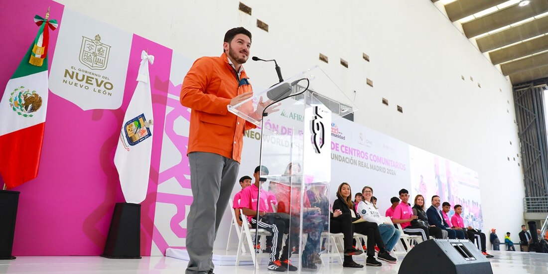 El Gobernador Samuel Alejandro García Sepúlvedaencabezó la presentación del equipo seleccionado que competirá en el Desafío Mundial 2024 de la Fundación Real Madrid