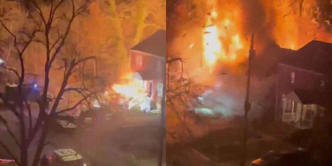 VIDEO. Casa explota cuando la policía estaba a punto de entrar por un sujeto en EU.