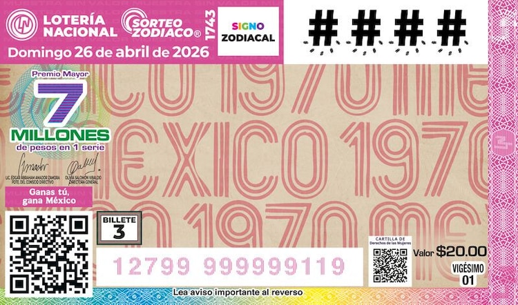 En el marco del Sorteo Zodiaco No. 1743, que se realizará el próximo domingo 26 de abril.