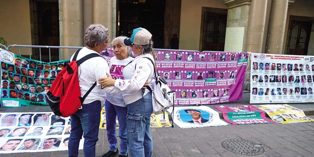Madres buscadoras de Sonora, Guerrero, Michoacán, en Oaxaca, el 20 de enero.