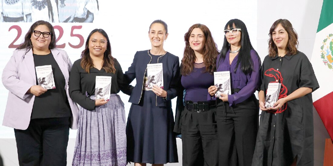 La Presidenta Claudia Sheinbaum, ayer, en conferencia de prensa desde Palacio Nacional.