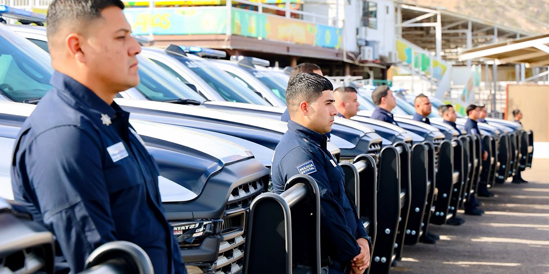 Elementos de la policía de Sonora, durante un acto oficial el 9 de enero pasado