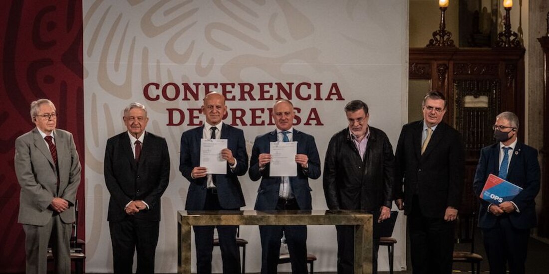 El 31 de julio de 2020, las secretarías de Relaciones Exteriores, de Salud y el Insabi firmaron un convenio con la UNOPS con el objetivo de realizar compras de medicamentos e insumos médicos.
