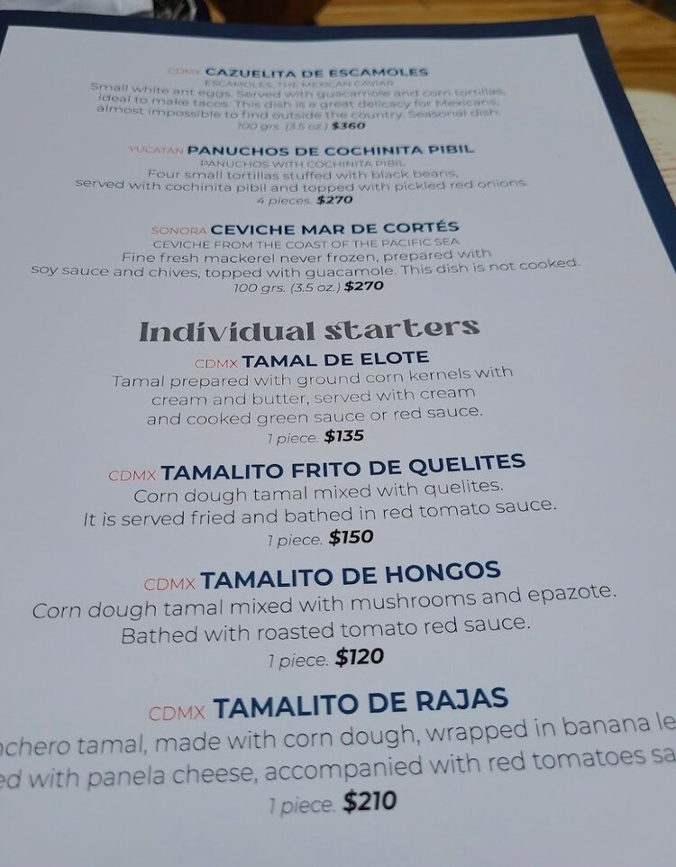 Tamales de hasta 210 pesitos.