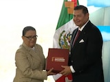 Rosa Icela Rodríguez asistió al informe de Alejandro Armenta en Puebla, en representación de Claudia Sheinbaum.