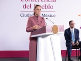 LA JEFA del Ejecutivo, ayer, durante su
conferencia en Palacio Nacional.
