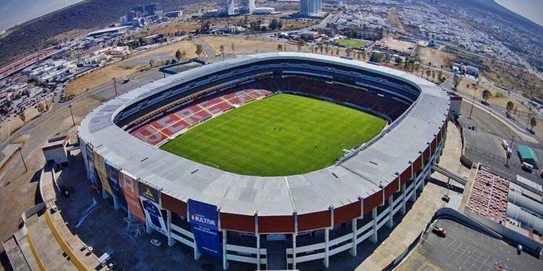Vista panorámica del Estadio Corregidora, donde el Querétaro disputa sus partidos como local en la Liga MX.