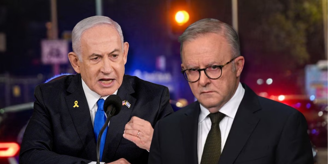 Benjamin Netanyahu (izq.) acusa al primer ministro australiano (der.) de alentar antisemitismo con su apoyo a estado palestino.