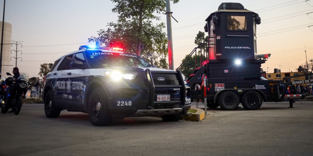 Patrulla de la Policía Estatal en Puebla.