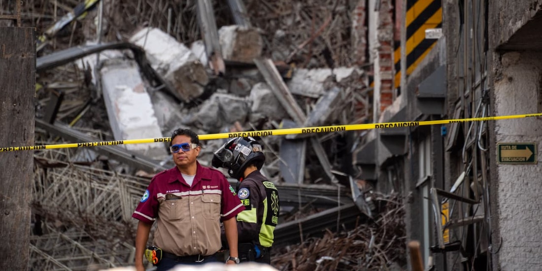 Colapsa edificio sobre la calzada San Antonio Abad, en la alcaldía Cuauhtémoc, el 9 de marzo de 2026.