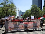 Manifestación por la causa palestina en la Ciudad de México.