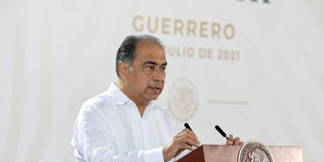 El Gobernador Héctor Astudillo, ayer, en la conferencia mañanera de AMLO.