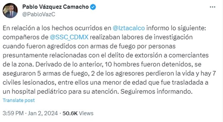 Balacera en Iztacalco deja varias personas heridas.