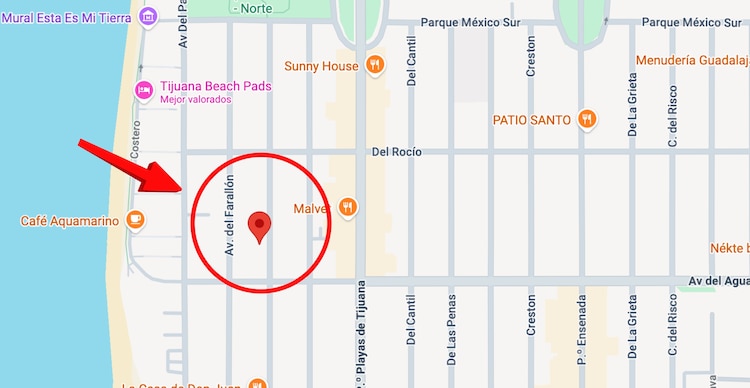 Ubicación de la propiedad incautada de Jessica Johanna Oseguera González