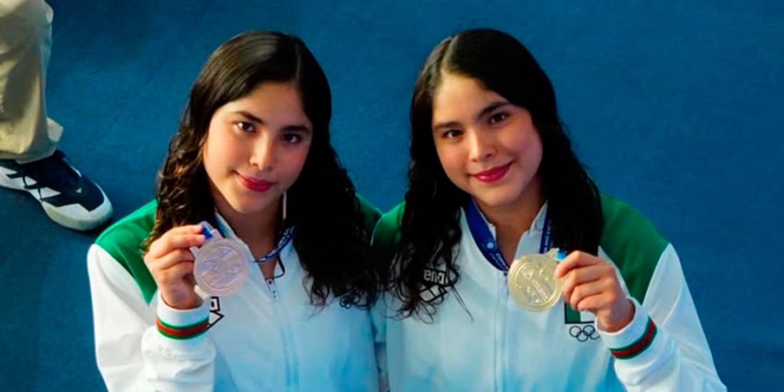 Las hermanas Lia y Mia Cueva ganaron el oro en trampolín 3m sincronizados en la Copa México de Clavados 2026.