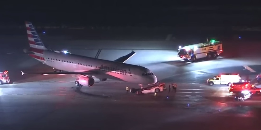 Accidente entre avión y autobús en aeropuerto de Los Ángeles deja 5 heridos; autoridades investigan la causa del choque que no pasó a mayores