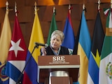 CIUDAD DE MÉXICO, 09SEPTIEMBRE2024.- Alicia Bárcena, secretaria de Relaciones Exteriores (SRE) inauguro el Seminario “Repensar al desarrollo de América Latina y el Caribe desde México” con una conferencia magistral en las oficinas de la SRE.
FOTO: ANDREA MURCIA /CUARTOSCURO.COM