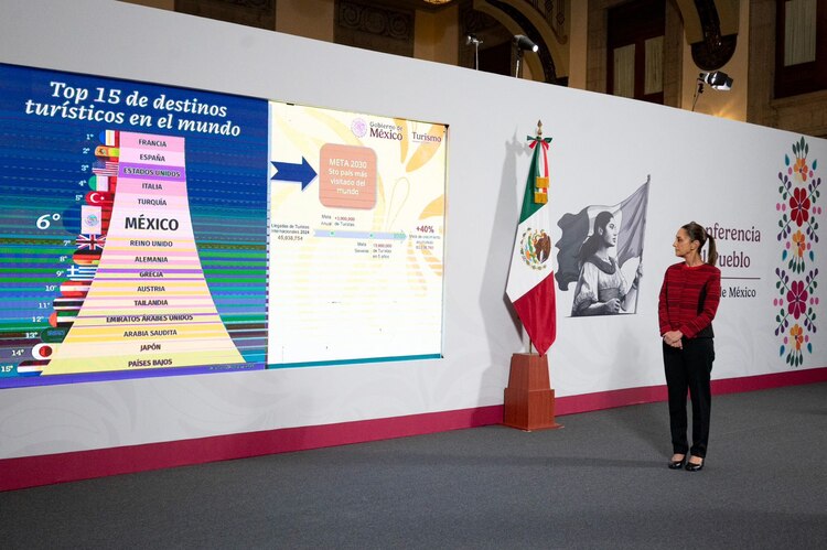 La Presidenta de México este viernes en Palacio Nacional.