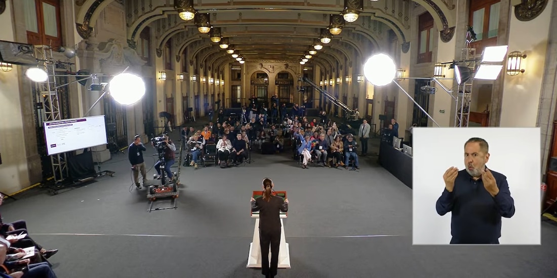 Conferencia de Claudia Sheinbaum Pardo en Palacio Nacional.
