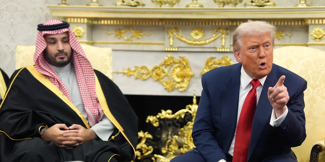 Donald Trump y el príncipe heredero de Arabia Saudí, Mohamed bin Salmán, en la Casa Blanca.
