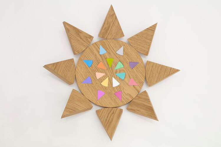 Flor estrella, ensamble de pastillas de sombras.