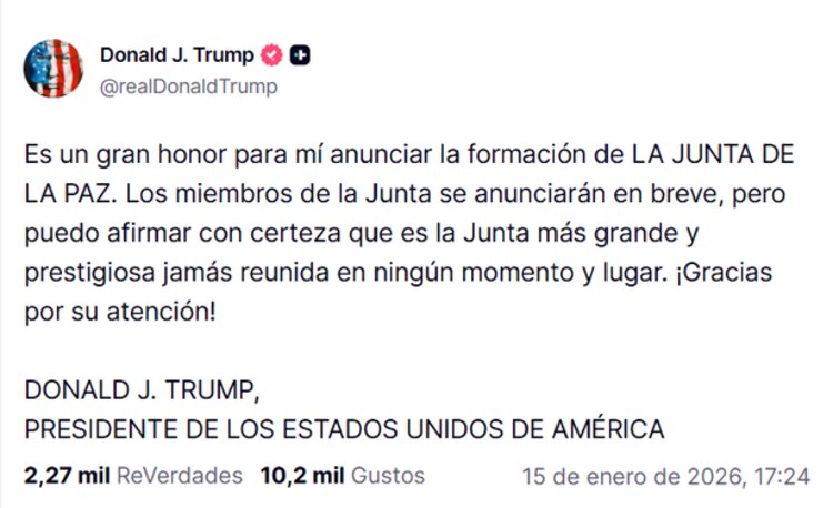 Washington anuncia Junta de Paz para Gaza en medio de nueva escalada de violencia