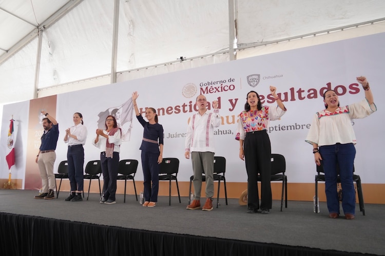La Presidenta Claudia Sheinbaum Pardo durante su visita a Ciudad Juárez, Chihuahua, el 19 de septiembre de 2026.