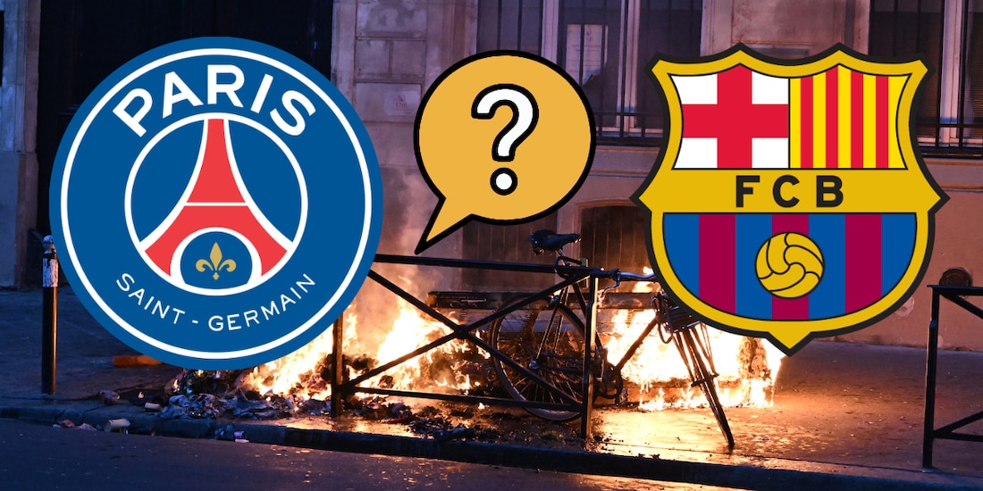 El juego entre PSG y Barcelona se habría puesto en duda por las protestas en Francia.
